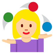 🤹🏼‍♀️ Emoji Mujer Haciendo Malabares: Tono De Piel Claro Medio en Twitter Twemoji 12.1.3.