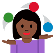 Emoji 🤹🏿‍♀️ Giocoliere Donna: Carnagione Scura su Twitter Twemoji 12.1.3.