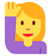 🙋‍♀️ Emoji Frau mit erhobenem Arm Twitter Twemoji 12.1.3.
