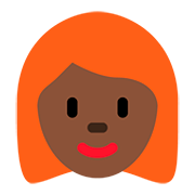 👩🏿‍🦰 Emoji Mujer: Tono De Piel Oscuro Y Pelo Pelirrojo en Twitter Twemoji 12.1.3.