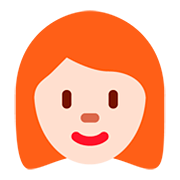 👩🏻‍🦰 Emoji Frau: helle Hautfarbe, rotes Haar Twitter Twemoji 12.1.3.