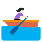 🚣🏻‍♀️ Emoji Frau im Ruderboot: helle Hautfarbe Twitter Twemoji 12.1.3.