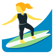 🏄‍♀️ Emoji Mujer Haciendo Surf en Twitter Twemoji 12.1.3.