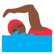 Emoji 🏊🏿‍♀️ Nuotatrice: Carnagione Scura su Twitter Twemoji 12.1.3.