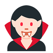 🧛🏻‍♀️ Emoji weiblicher Vampir: helle Hautfarbe Twitter Twemoji 12.1.3.