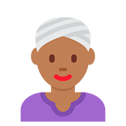 👳🏾‍♀️ Emoji Mujer Con Turbante: Tono De Piel Oscuro Medio en Twitter Twemoji 12.1.3.