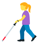 Emoji 👩‍🦯 Donna Con Bastone Bianco Di Orientamento su Twitter Twemoji 12.1.3.