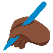 ✍🏿 Emoji Escrevendo à Mão: Pele Escura na Twitter Twemoji 12.1.3.
