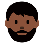 🧔🏿 Emoji Mann: dunkle Hautfarbe, Bart Twitter Twemoji 12.1.