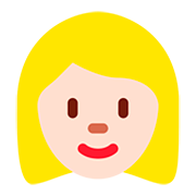 👱🏻‍♀️ Emoji Frau: helle Hautfarbe, blond Twitter Twemoji 12.1.