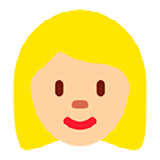 Émoji 👱🏼‍♀️ Femme Blonde : Peau Moyennement Claire sur Twitter Twemoji 12.1.