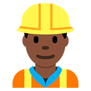 👷🏿 Emoji Trabalhador De Construção Civil: Pele Escura na Twitter Twemoji 12.1.