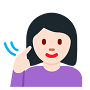 🧏🏻‍♀️ Emoji Mulher Surda: Pele Clara na Twitter Twemoji 12.1.