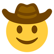 Emoji 🤠 Faccina Con Cappello Da Cowboy su Twitter Twemoji 12.1.