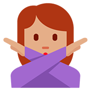 🙅🏽 Emoji Persona Haciendo El Gesto De «no»: Tono De Piel Medio en Twitter Twemoji 12.1.