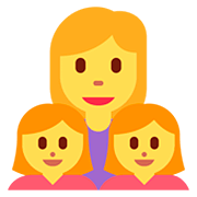 👩‍👧‍👧 Emoji Familia: Mujer, Niña, Niña en Twitter Twemoji 12.1.
