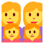 👩‍👩‍👧‍👧 Emoji Familie: Frau, Frau, Mädchen und Mädchen Twitter Twemoji 12.1.