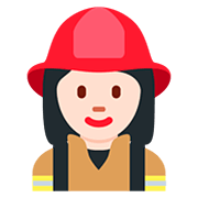 👩🏻‍🚒 Emoji Feuerwehrfrau: helle Hautfarbe Twitter Twemoji 12.1.