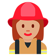 Émoji 👩🏽‍🚒 Pompier Femme : Peau Légèrement Mate sur Twitter Twemoji 12.1.