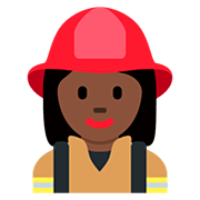 Emoji 👩🏿‍🚒 Pompiere Donna: Carnagione Scura su Twitter Twemoji 12.1.