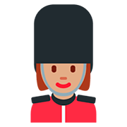 💂🏽‍♀️ Emoji Wachfrau: mittlere Hautfarbe Twitter Twemoji 12.1.