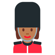 💂🏾‍♀️ Emoji Wachfrau: mitteldunkle Hautfarbe Twitter Twemoji 12.1.