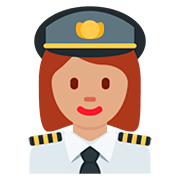 👩🏽‍✈️ Emoji Piloto Mujer: Tono De Piel Medio en Twitter Twemoji 12.1.