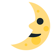 🌛 Emoji Luna De Cuarto Creciente Con Cara en Twitter Twemoji 12.1.