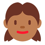 👧🏾 Emoji Mädchen: mitteldunkle Hautfarbe Twitter Twemoji 12.1.