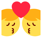 👨‍❤️‍💋‍👨 Emoji sich küssendes Paar: Mann, Mann Twitter Twemoji 12.1.