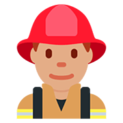 👨🏽‍🚒 Emoji Feuerwehrmann: mittlere Hautfarbe Twitter Twemoji 12.1.