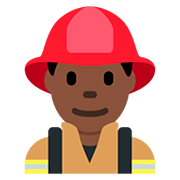 Émoji 👨🏿‍🚒 Pompier Homme : Peau Foncée sur Twitter Twemoji 12.1.