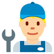 👨🏼‍🔧 Emoji Mechaniker: mittelhelle Hautfarbe Twitter Twemoji 12.1.