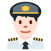 👨🏻‍✈️ Emoji Piloto De Avião Homem: Pele Clara na Twitter Twemoji 12.1.