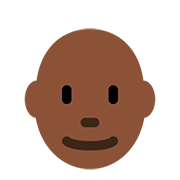 👨🏿‍🦲 Emoji Hombre: Tono De Piel Oscuro Y Sin Pelo en Twitter Twemoji 12.1.