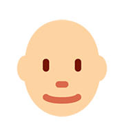 👨🏼‍🦲 Emoji Mann: mittelhelle Hautfarbe, Glatze Twitter Twemoji 12.1.