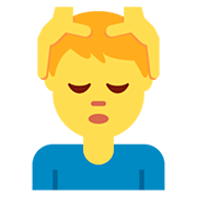 💆‍♂️ Emoji Mann, der eine Kopfmassage bekommt Twitter Twemoji 12.1.