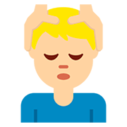 Emoji 💆🏼‍♂️ Uomo Che Riceve Un Massaggio: Carnagione Abbastanza Chiara su Twitter Twemoji 12.1.