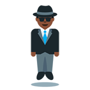 🕴🏿 Emoji schwebender Mann im Anzug: dunkle Hautfarbe Twitter Twemoji 12.1.