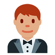🤵🏽 Emoji Person im Smoking: mittlere Hautfarbe Twitter Twemoji 12.1.