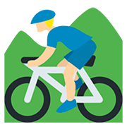 🚵🏼‍♂️ Emoji Mountainbiker: mittelhelle Hautfarbe Twitter Twemoji 12.1.