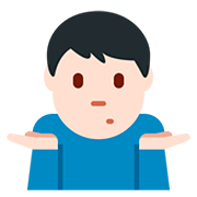 Emoji 🤷🏻‍♂️ Uomo Che Scrolla Le Spalle: Carnagione Chiara su Twitter Twemoji 12.1.