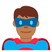 🦸🏾‍♂️ Emoji Homem Super-herói: Pele Morena Escura na Twitter Twemoji 12.1.