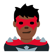Emoji 🦹🏿‍♂️ Supercattivo Uomo: Carnagione Scura su Twitter Twemoji 12.1.