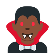 🧛🏿‍♂️ Emoji männlicher Vampir: dunkle Hautfarbe Twitter Twemoji 12.1.