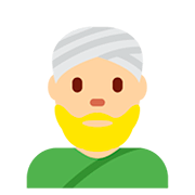 👳🏼 Emoji Persona Con Turbante: Tono De Piel Claro Medio en Twitter Twemoji 12.1.