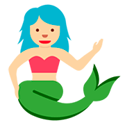 🧜🏼 Emoji Wassermensch: mittelhelle Hautfarbe Twitter Twemoji 12.1.