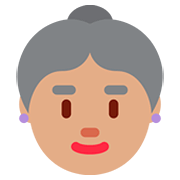 Emoji 👵🏽 Donna Anziana: Carnagione Olivastra su Twitter Twemoji 12.1.