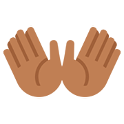 👐🏾 Emoji Mãos Abertas: Pele Morena Escura na Twitter Twemoji 12.1.