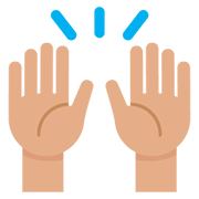 🙌🏽 Emoji zwei erhobene Handflächen: mittlere Hautfarbe Twitter Twemoji 12.1.